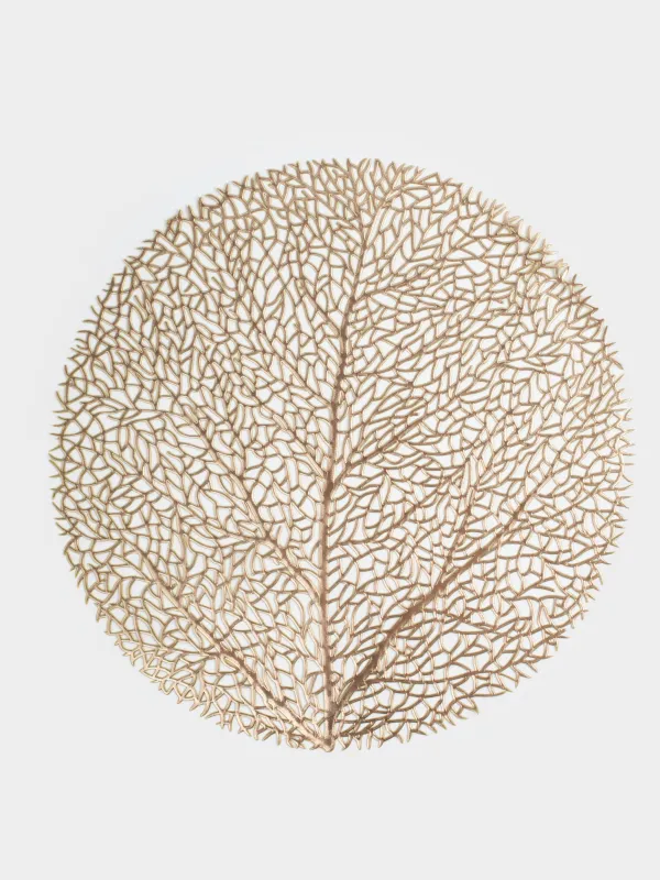 Аспаптарға арналған майлық, 38 см, ПВХ, дөңгелек, алтын, ағаш, Azhur Grid, image-0