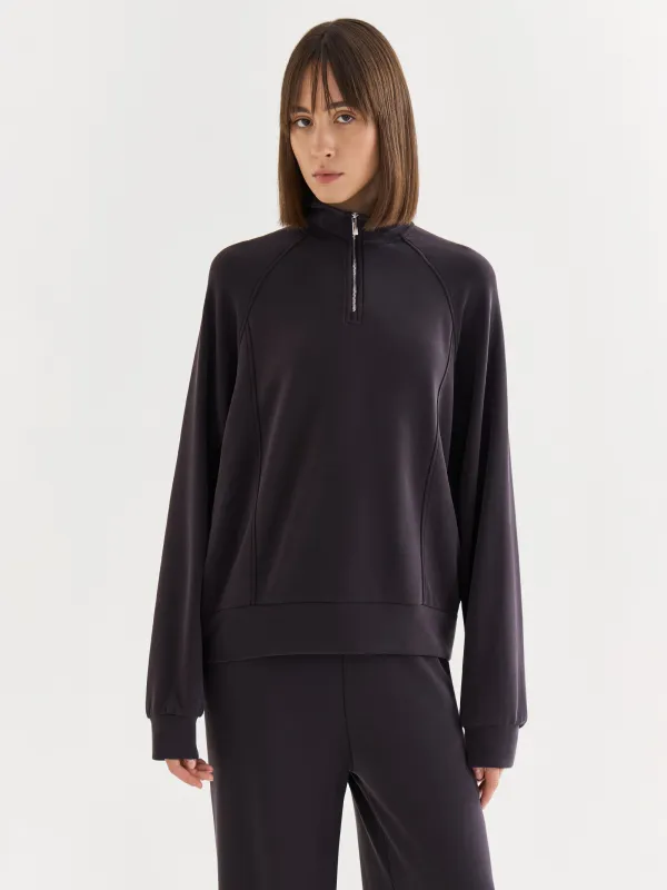 Әйелдерге арналған худи, өлшемі L, сыдырмасы бар, модал/полиэстер/эластан, қоңыр, Alice, image-0