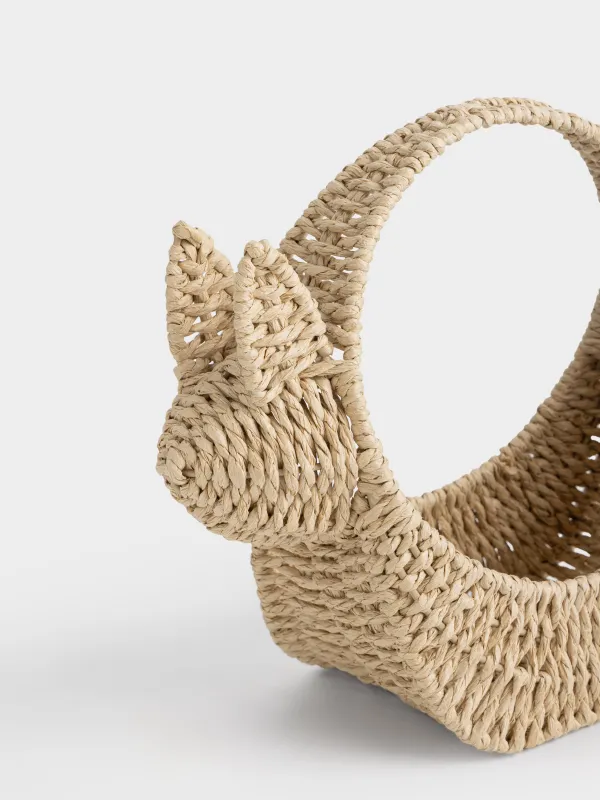 Сақтау себеті, 26х14х26 см, өрілген, тұтқалары бар, целлюлоза, тікбұрышты, Braided, image-3