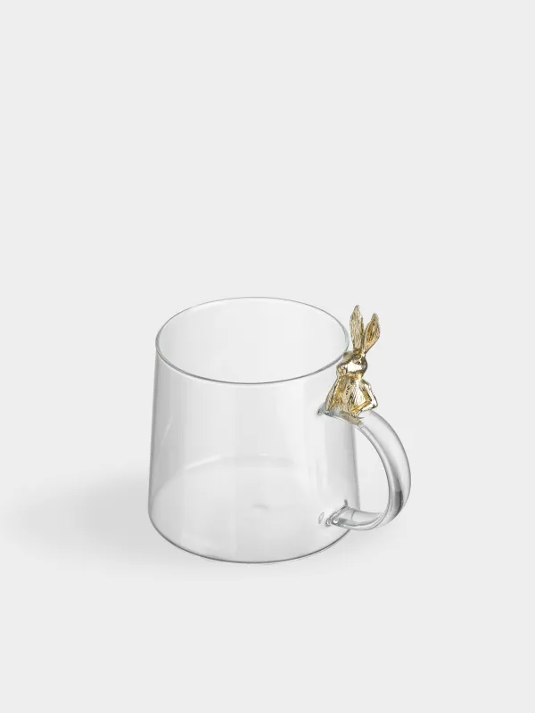 Саптыаяқ, 550 мл, шыны Б, Тұтқасындағы алтын қоян, Shape, image-1