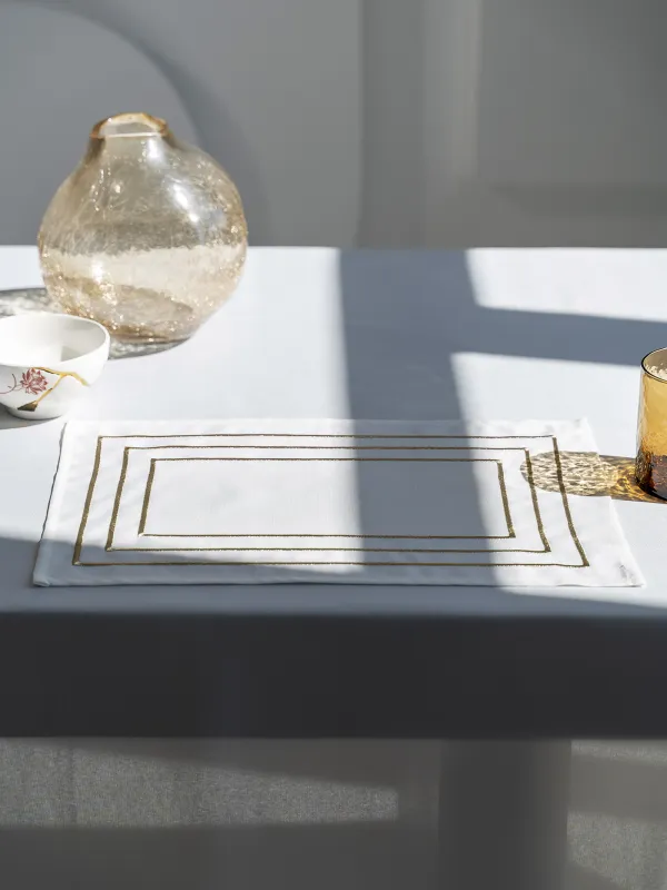 Аспаптарға арналған майлық, 30х45 см, 2 дана, полиэстер, тікбұрышты, ақ, сызықтар, Trim gold, image-1