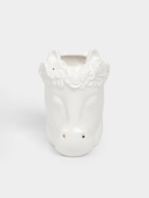 Ваза для цветов, 21 см, фарфор P, Horse in flowers, image-0