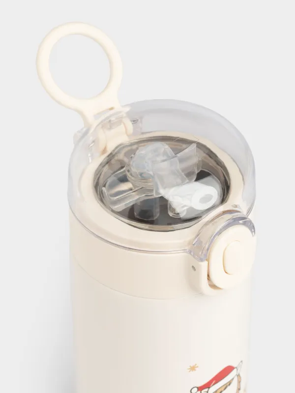 Балаларға арналған термос, 320 мл, сабаны бар, болат/пластик, сарғылт-қоңыр, Жылқы, Cute vessel, image-2