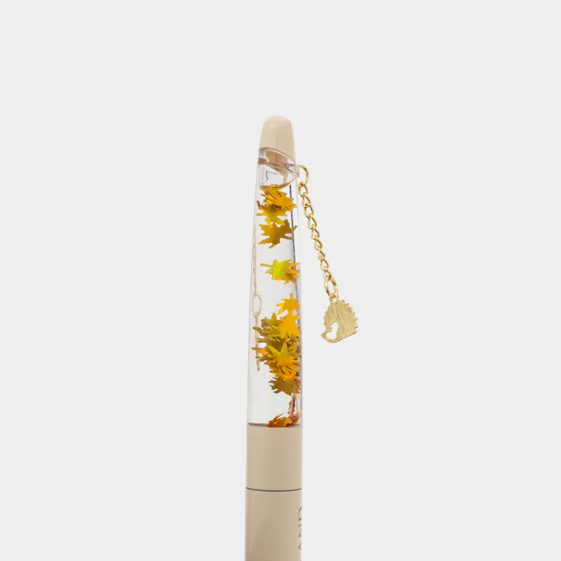 Ручка шариковая, 15 см, с подвеской, металл, бежевая, Ежик, Draw figure, image-2