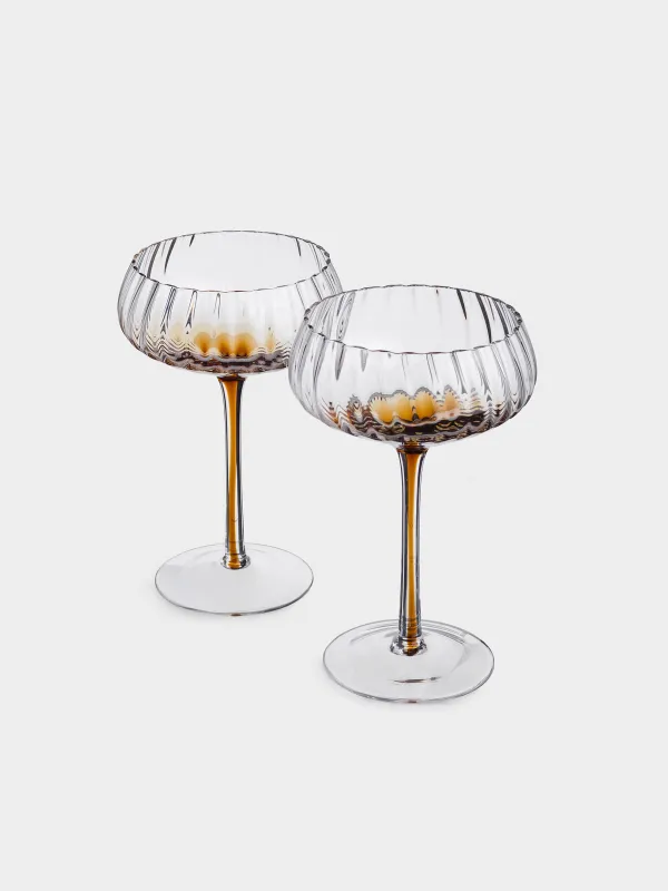 Шампан бокалы, 260 мл, 2 дана, шыны, қоңыр градиент, Felino, image-1