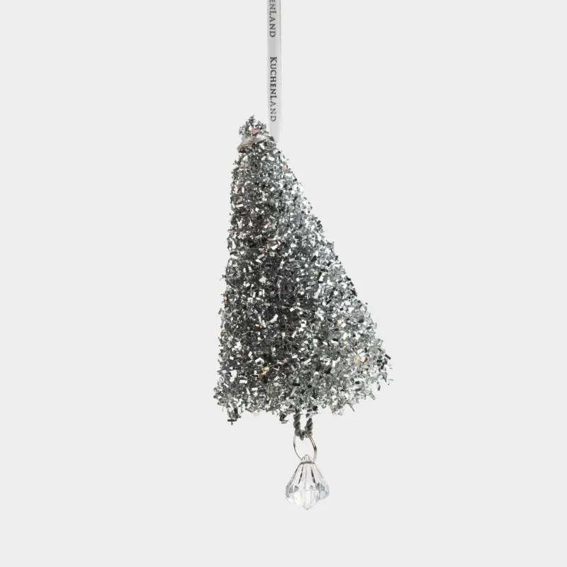 Игрушка елочная, 14 см, пластик/металл, серебристая, Елка с шариками, Spruce bell