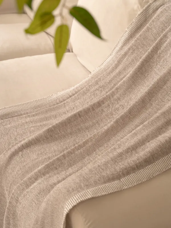 Плед, 130х170 см, с бахромой, шенилл, серый, Chenill, image-3