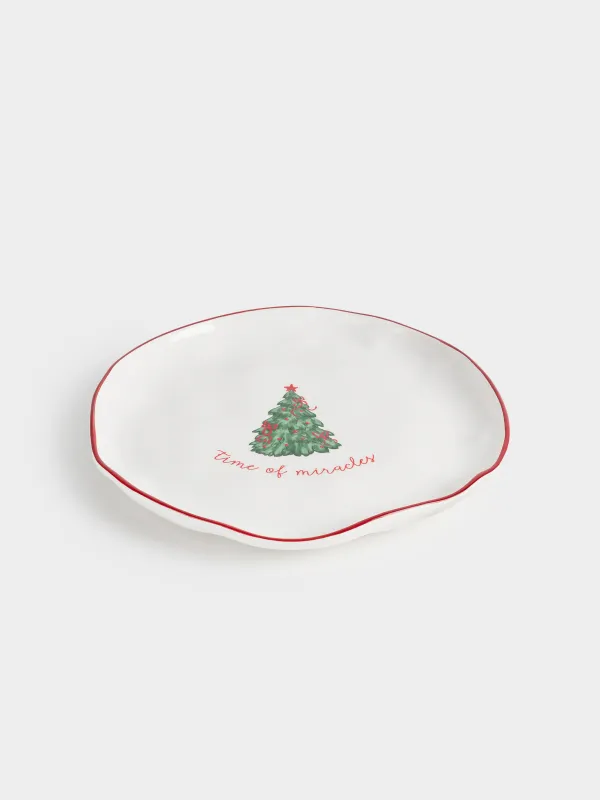 Түскі ас тәрелкесі, 26 см, керамика, Бантиктері бар шырша, Spruce, image-1