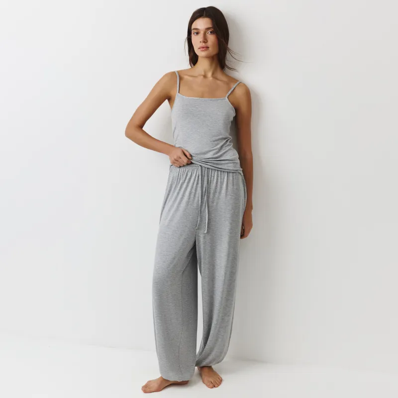 Әйелдер шалбары, үйге арналған, өлшемі L, карго, вискоза/спандекс, сұр меланж, Aidila