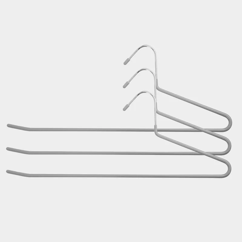 Вешалка-плечики для брюк/юбок, 36 см, 3 шт, металл с покрытием, серая, Colorful house