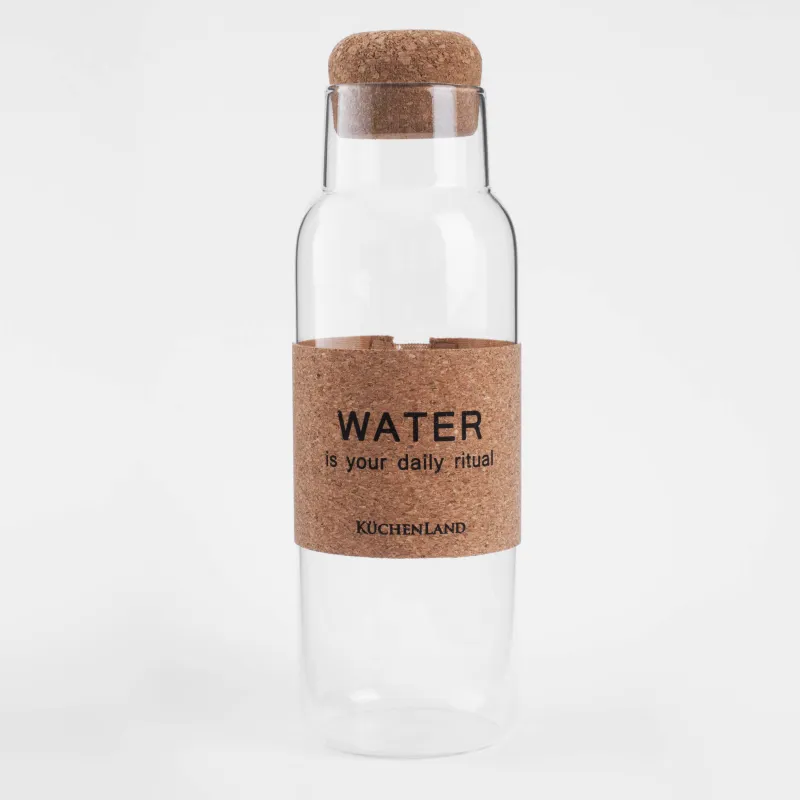 Сусын бөтелкесі, 1,25 л, зарф қосылған, Шыны Б / тығын, Clear font, image-0