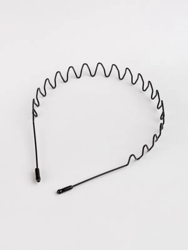 Ободок для волос, 13х15 см, металл, черный, Волна, Fast, image-1