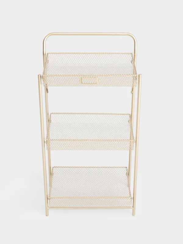 Сөре, 3 қабатты, 42х27х82 см, металл, алтын, Compact gold, image-5