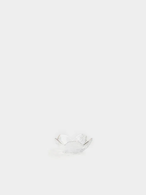 Пиала, 10х4 см, с золотистым кантом, Цветок, Glacial, image-0
