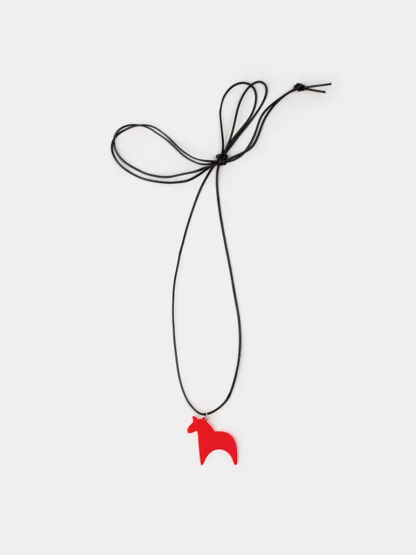 Шынжыр-бау, 1,5 м, аспасы бар, нейлон/акрил, Қызыл жылқы, Jewelry horse, image-0