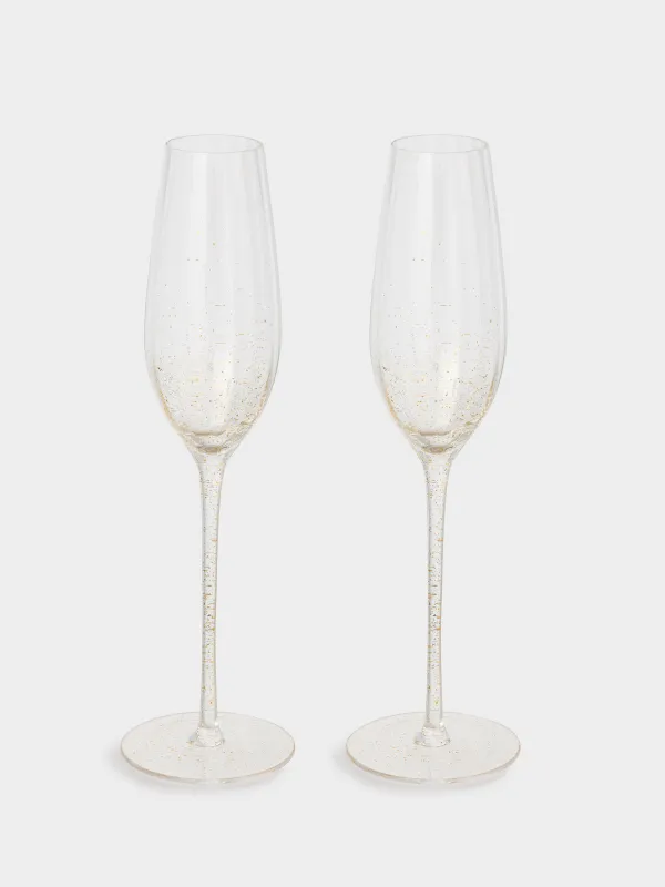 Бокал для шампанского, 210 мл, 2 шт, стекло, Золотистые брызги, Filo R speck, image-0