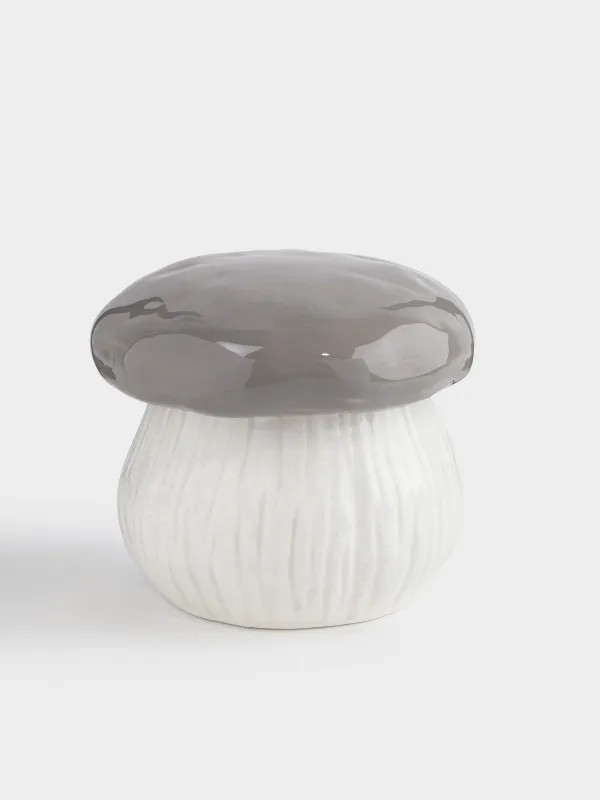 Емкость для хранения, 17х15 см, 1,2 л, керамика D, молочно-серая, Гриб, Slight frost, image-0