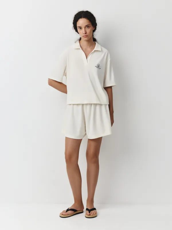 Әйелдер жейдесі, үйге арналған, өлшемі XS, поло жағасы бар, мақта/полиэстер К, сүт түстес, Pegina, image-1