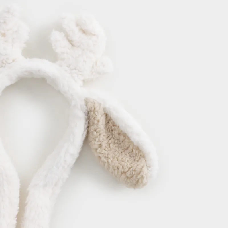 Ободок декоративный, 13х20 см, с поднимающимися ушками, букле, бежевый, Deer toy, image-4