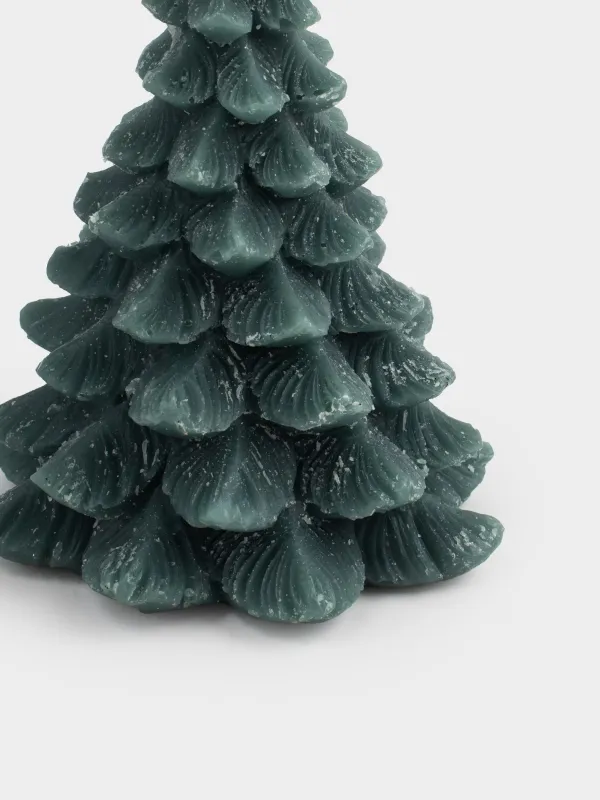 Свеча, 12 см, с блестками, зеленая, Елка, Fir candle, image-2