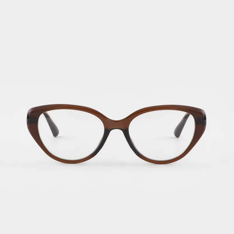 Очки имиджевые, пластик, коричневые, Кошачий глаз, Eyewear