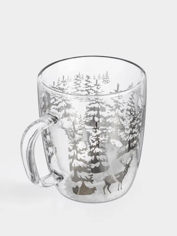 Саптыаяқ, 400 мл, шыны Б, ішінде қар бар, Ормандағы бұғы, Air decor, image-2