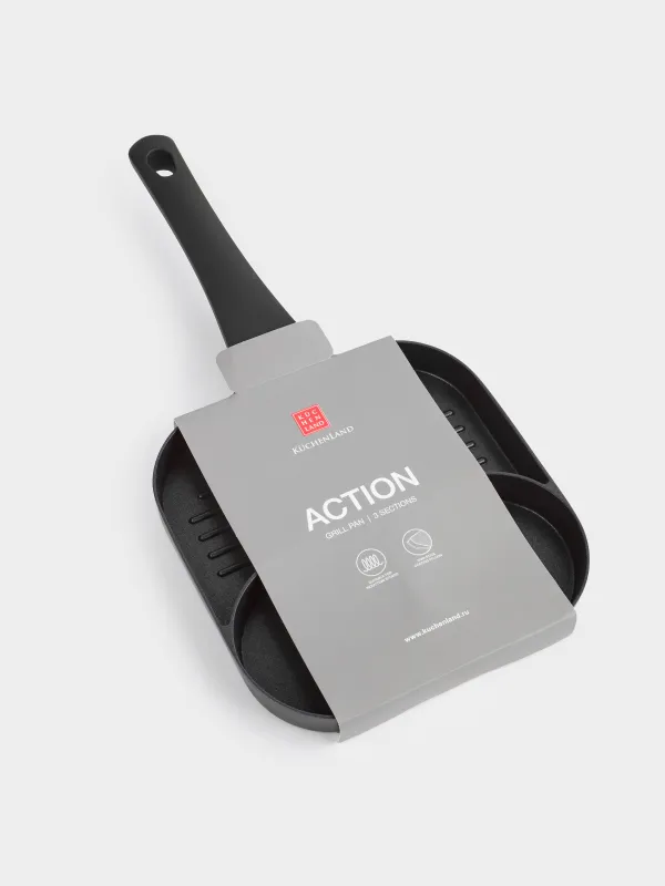 Гриль табасы, 18 см, 3 бөлім, жабыны бар, алюминий, шаршы, Action, image-7