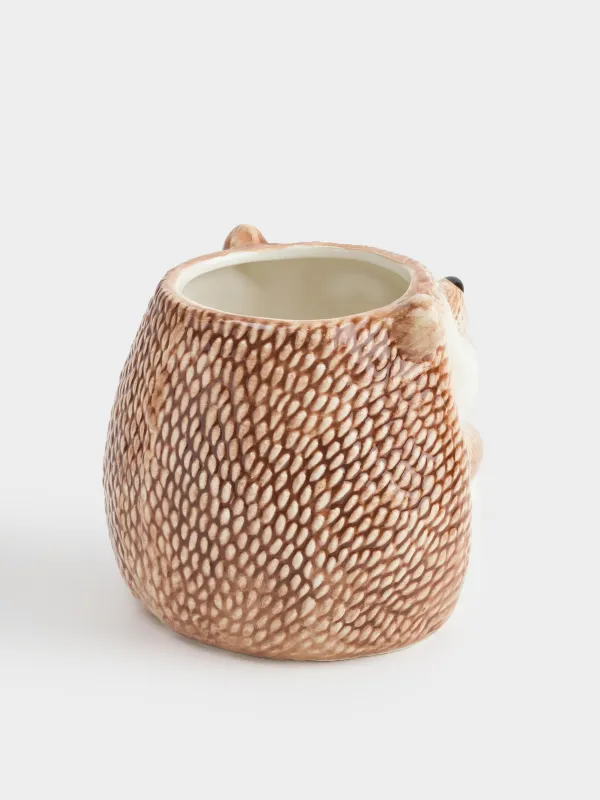 Подставка для кухонных принадлежностей, 13 см, керамика D, молочно-коричневая, Еж, Forest symphony, image-3