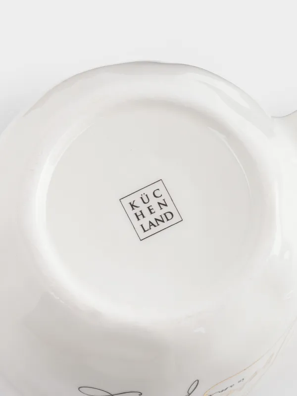 Саптыаяқ, 450 мл, керамика, сүт түстес, Тегіс емес жиек, Scroll, image-4