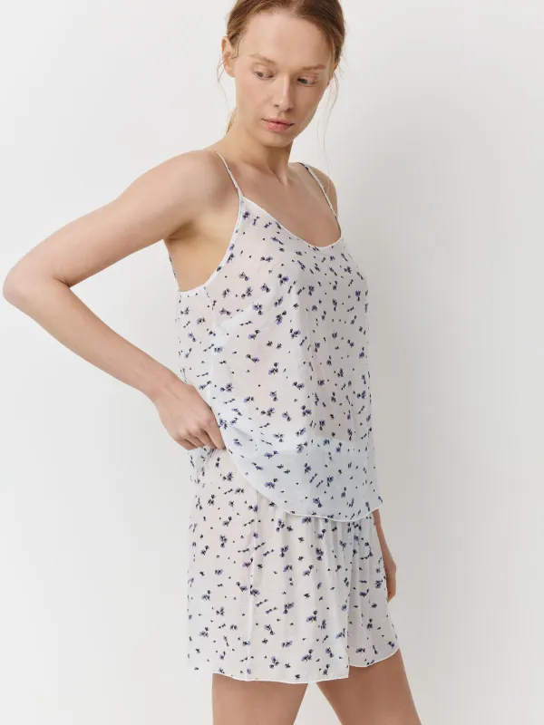 Әйелдер шорттары, үйге арналған, өлшемі S, вискоза/нейлон, сүт түстес, Гүлдер, Odelia, image-0