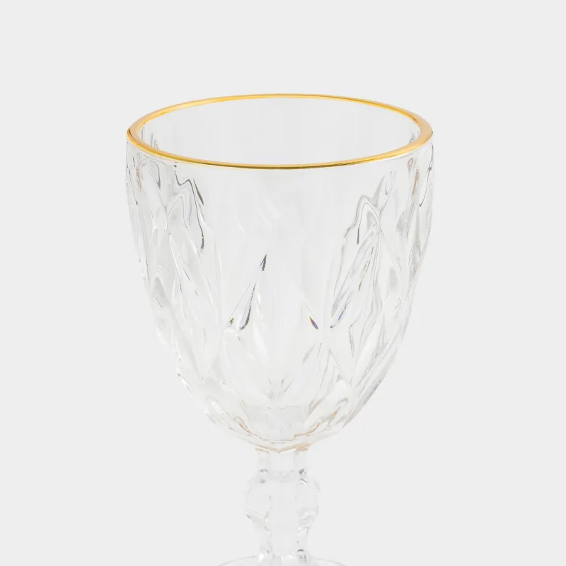 Шарап бокал-кубогы, 300 мл, шыны Р, алтын жиегі бар, Rhomb gold, image-2