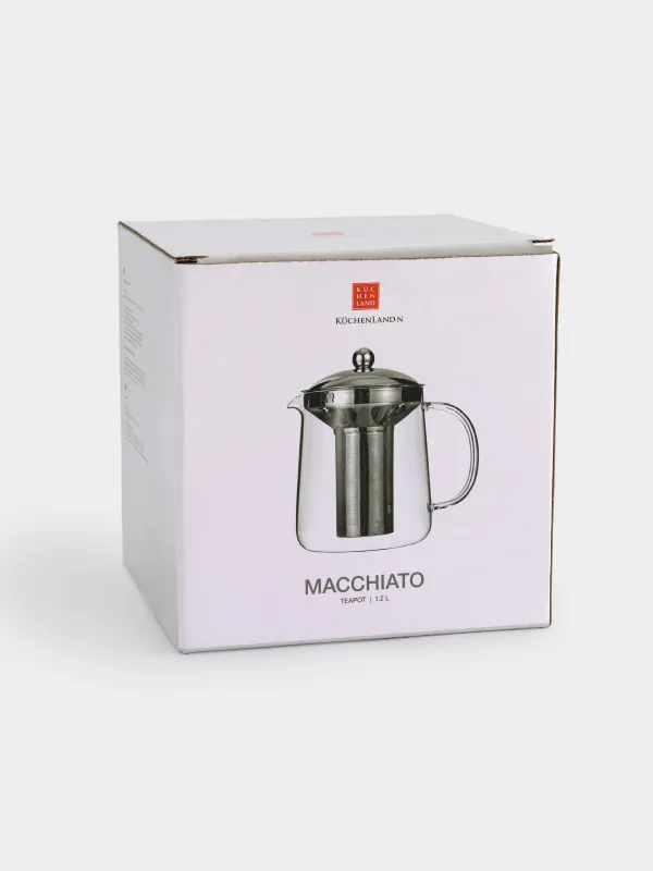 Чайник заварочный, 1,2 л, стекло Б/сталь, Macchiato, image-5
