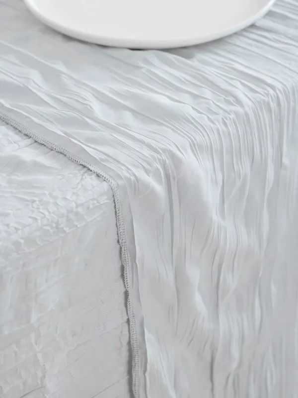 Үстел төсеніші, 40х160 см, полиэстер, ашық сұр, Мыжылған әсер, Dented, image-3