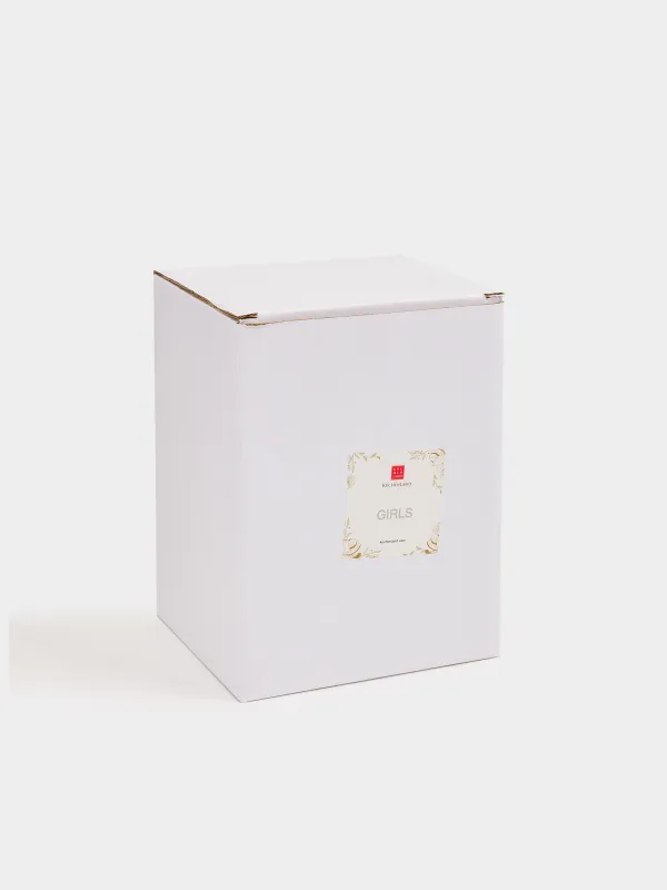 Гүл вазасы, 17 см, сәндік, керамика, сүт түстес, Гүлдер арасындағы әйел беті, Girls, image-4