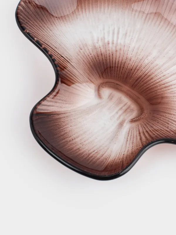 Сәндік ыдыс, 20х17х3 см, шыны, қоңыр, Саңырауқұлақ, Fungi, image-2