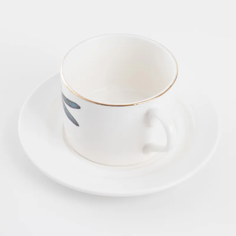 Шайхана жұбы, 1 тұлға, 2 зат, 220 мл, фарфор N, алтын жиек, түрлі-түсті инелік, Symphony, image-1