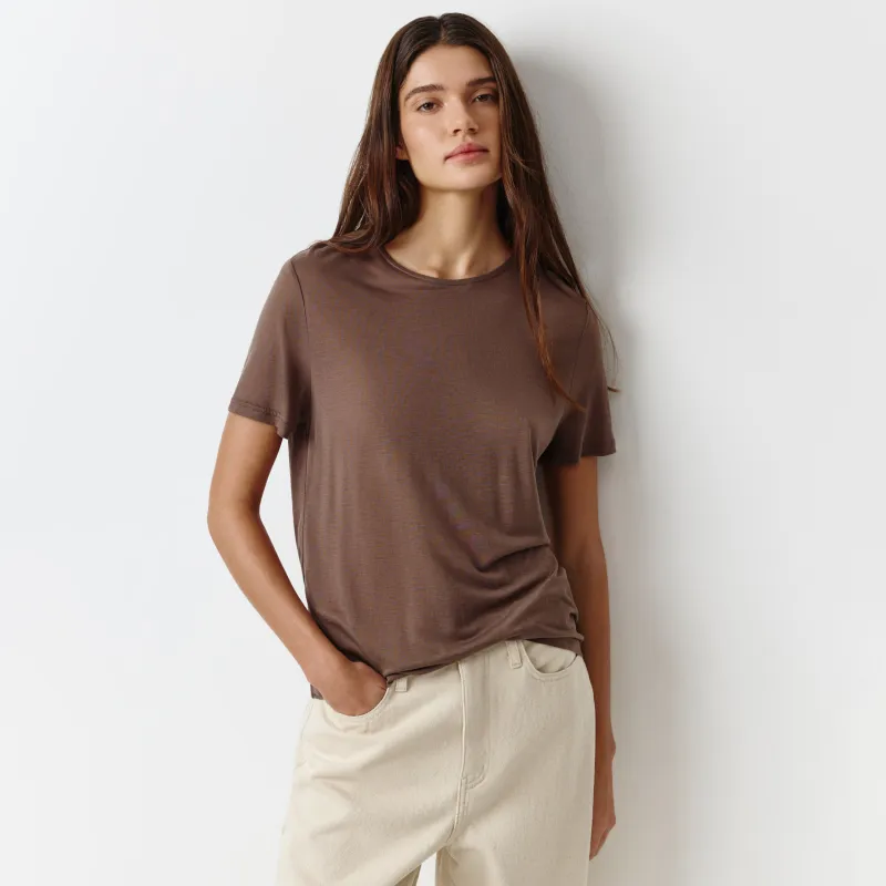 Әйелдерге арналған лонгслив, өлшемі L, лиоцелл, қоңыр, Tiny