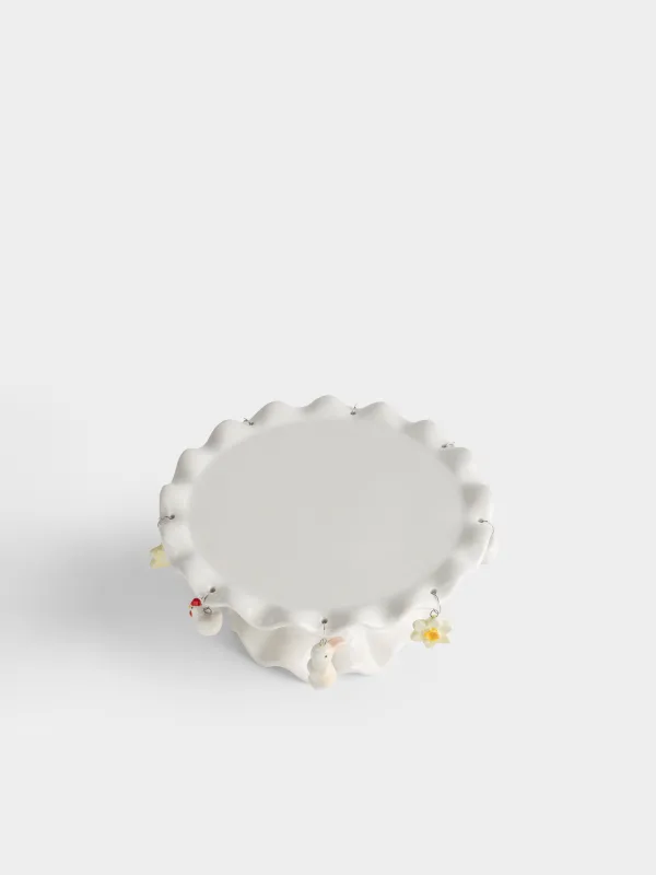 Блюдо на ножке, 22х9 см, с подвесками, Пасхальный микс, Natural Easter, image-4