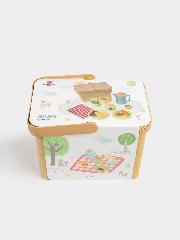 Ойын жиынтығы, 14 зат, өсімдік талшығы/пластик, Пикникке арналған себет, Game, image-5