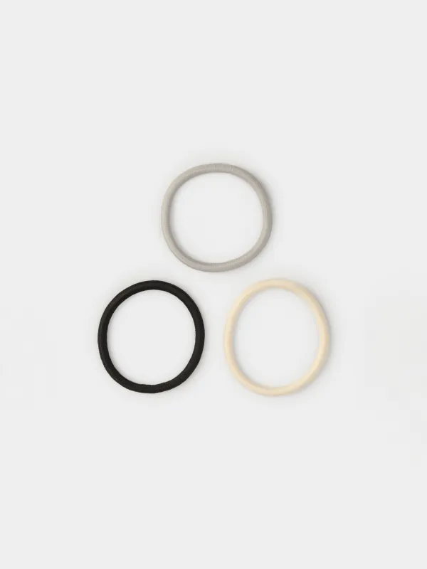 Шаш резеңкесі, 5 см, 24 дана, полиэстер, қара/сұр/сарғылт-қоңыр, Hair basic, image-0