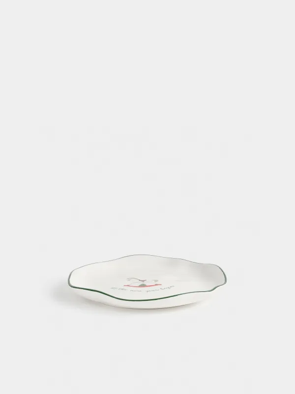 Тарелка закусочная, 21 см, Лошадка, Сhristmas green, image-1