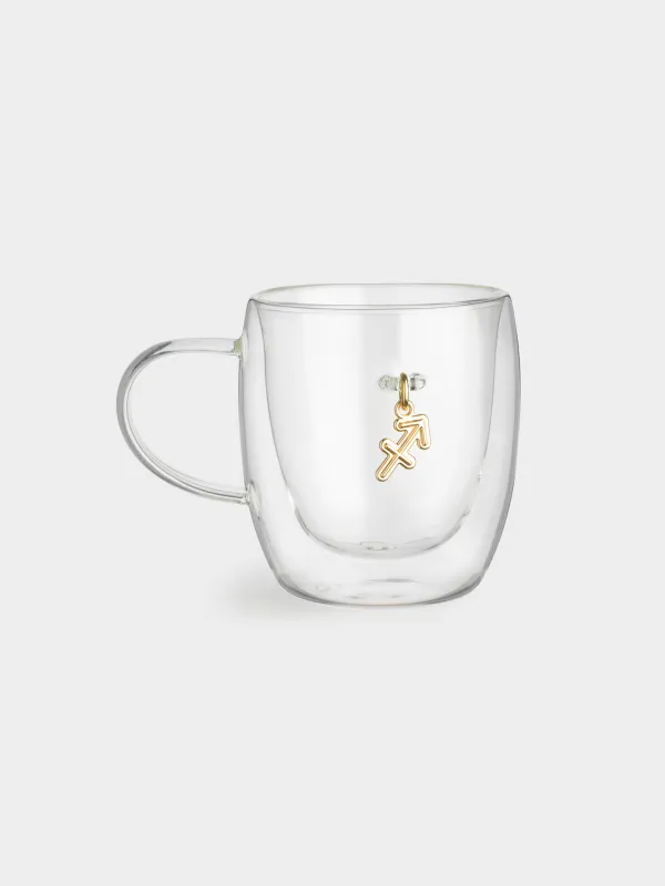 Саптыаяқ, 280 мл, шыны Б/металл, алтын түстес аспасы бар, Мерген, Air figure zodiac, image-0