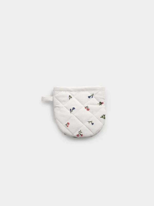 Прихватка, 13x13 см, двойная, хлопок, бежевая, Цветы, El flora, image-4