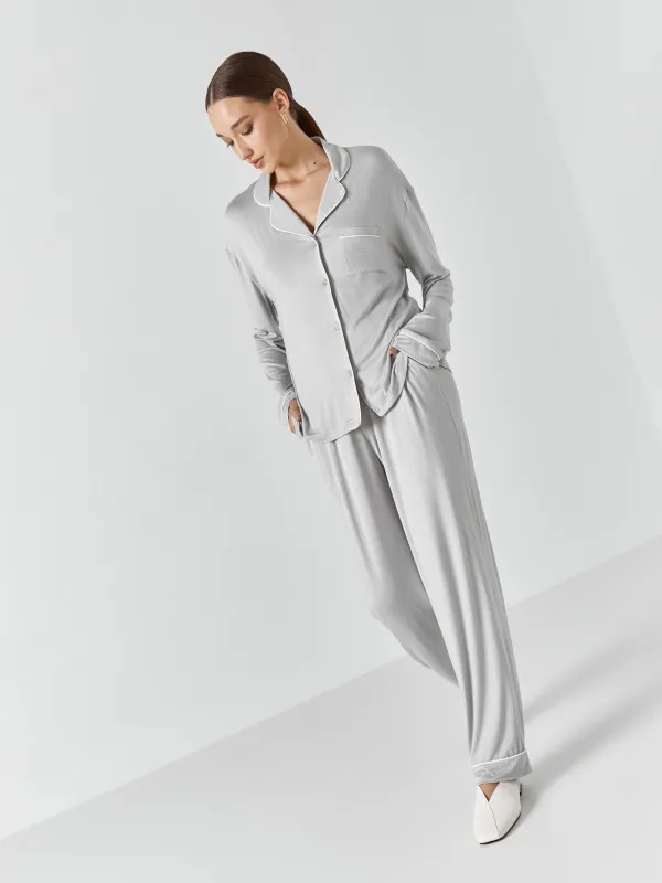 Әйелдерге арналған жейде, үйге арналған, Өлшемі L, ұзын жеңді, вискоза, сұр, Lucy, image-5