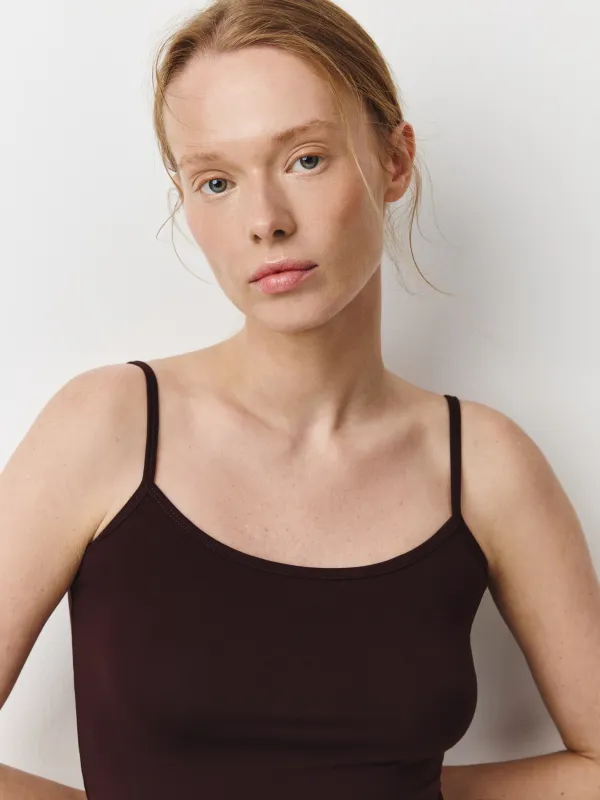 Әйелдерге арналған топ, үйге арналған, өлшемі S, белдіктері бар, бамбук/эластан К, қоңыр, Elodie, image-1