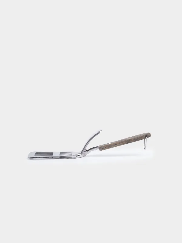 Барбекю қысқышы, 40 см, ойықтары бар, болат / ағаш, барбекю, image-3