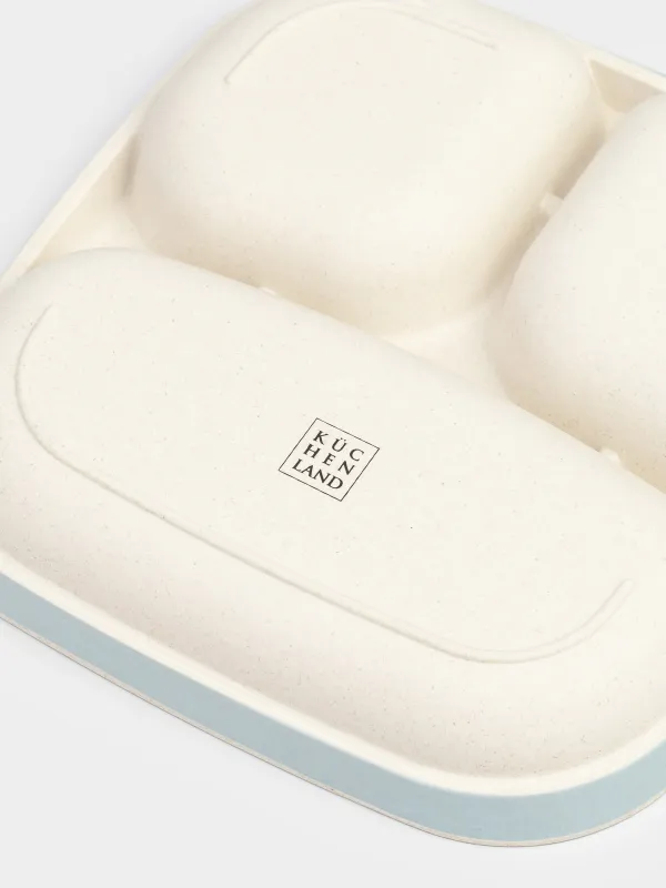 Түскі ас тәрелкесі, балаларға арналған, 18 см, 3 бөлік, бамбук, Мамыргүл-көк, Мысықтар, Pretty friends, image-3