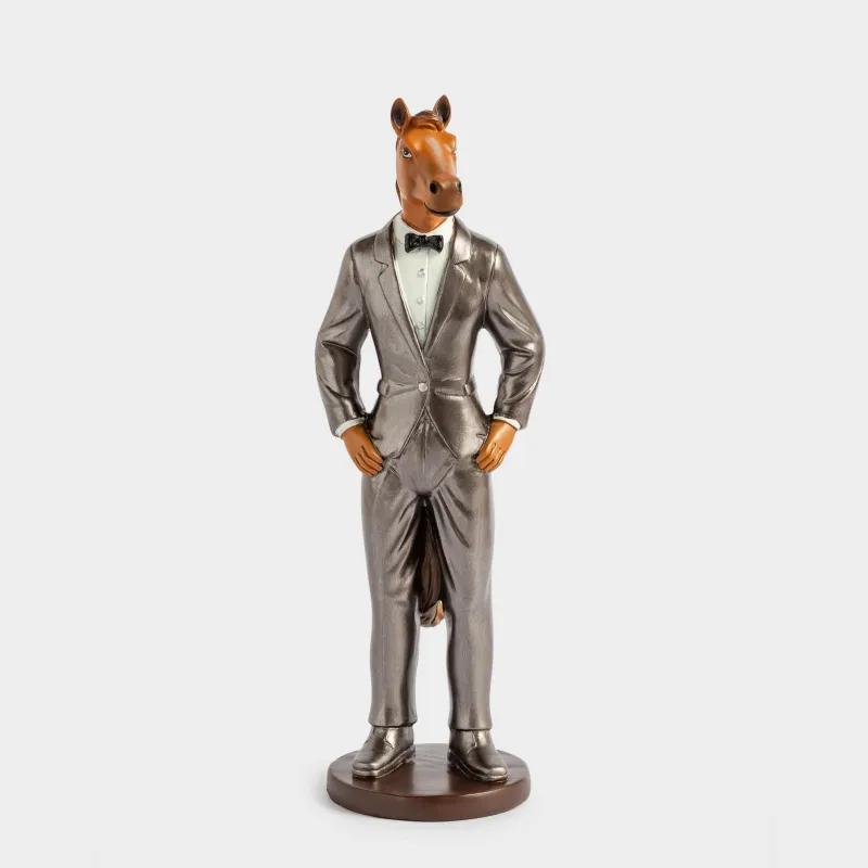 Мүсінше, 26 см, полирезин, Костюм киген жылқы, Silver age