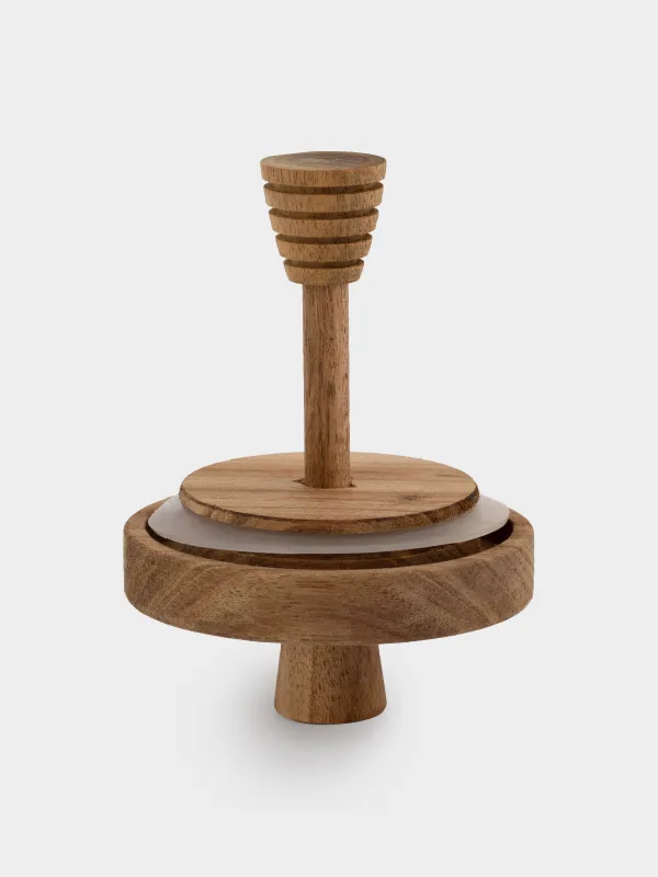 Балға арналған банкі, 400 мл, қасықпен, пайдаланылған шыны/ағаш, Noble tree, image-4