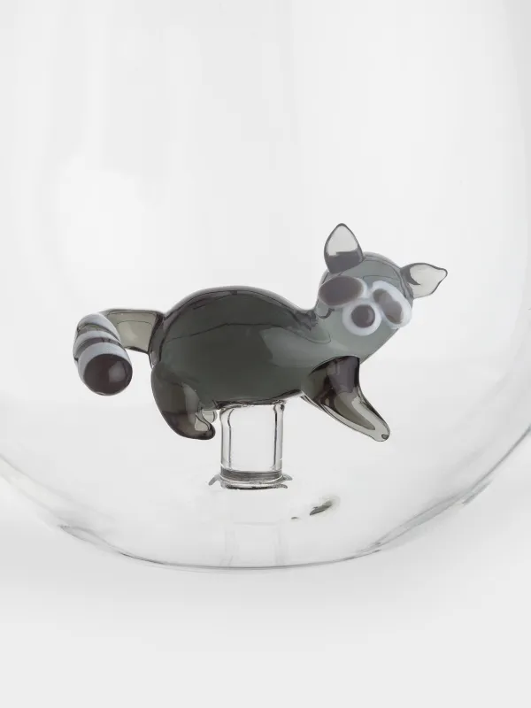 Кружка, 440 мл, стекло Б, черная ручка, Енот, Shape, image-1